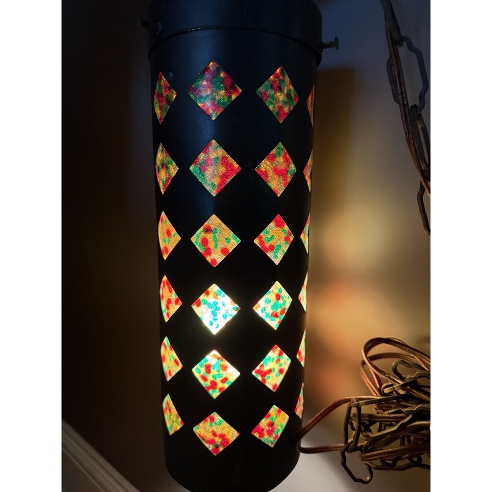 Vintage MCM Confetti, Colorful Hanging Light Mid‎ Century Modern Spanish Revival